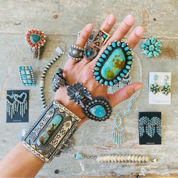 SOLD ♥️ Navajo ♥️ Dustin Francisco Sterling Silver & Kingman Turquoise Pendant - Picture 8 of 8